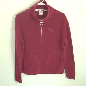 PINK Victoria’s Secret Maroon Fleece Jacket NWOT